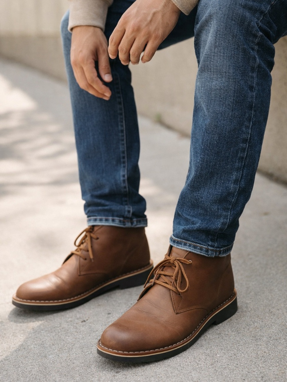 Clarks Desert Chukka Boots Brown Leather Men’s Size 13 Lace Up